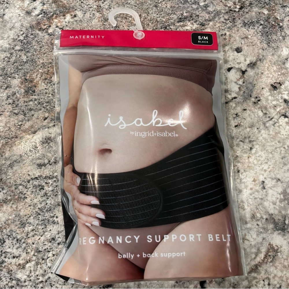 Ingrid & Isabel Everyday Maternity Pregnancy Support Belt - Black S/M New